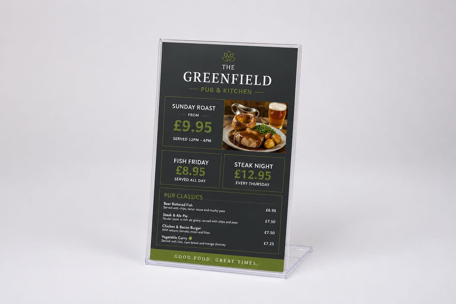 Table sign design mockup