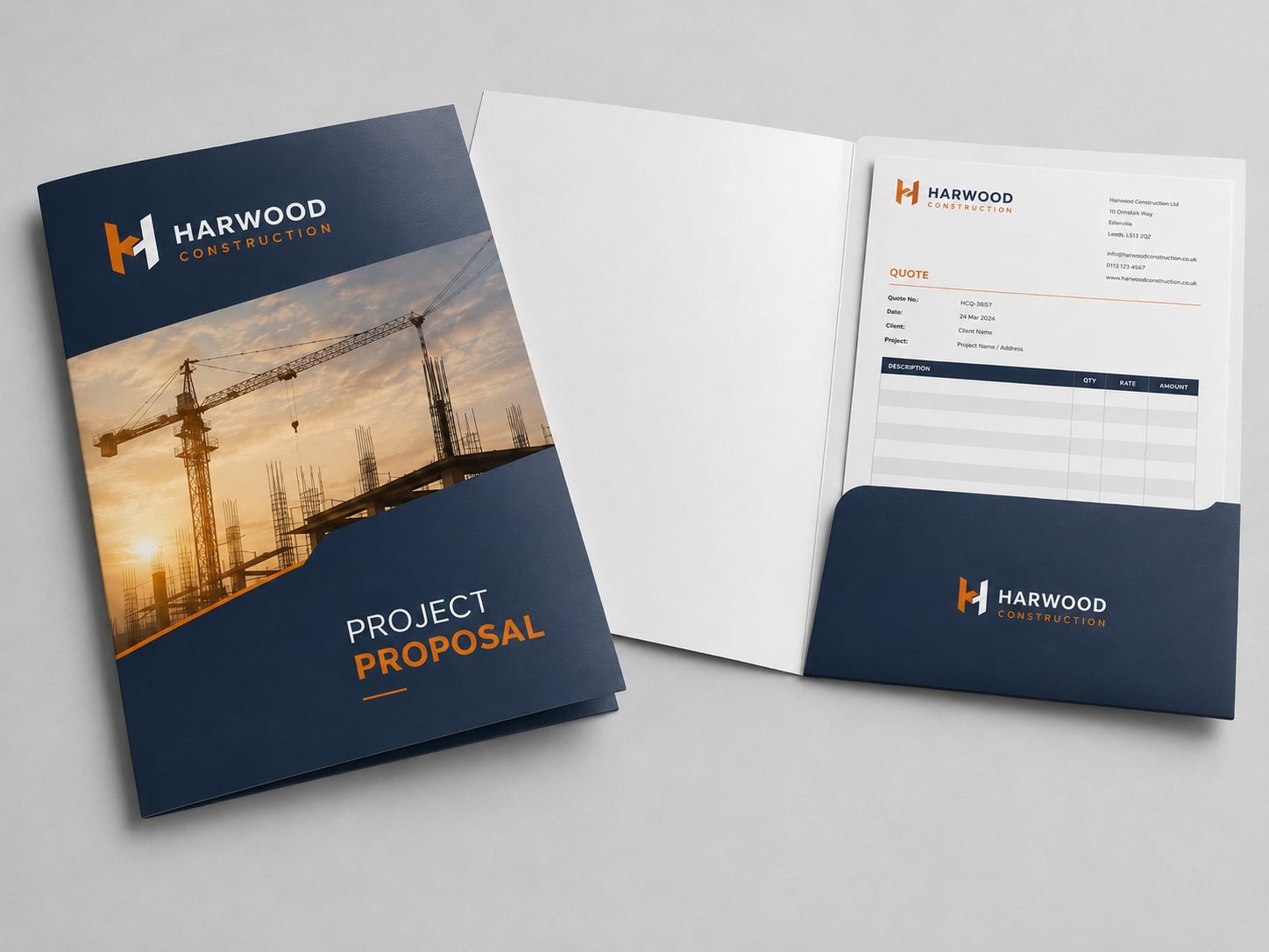 Presentation Folder Design design example for Trades & Services