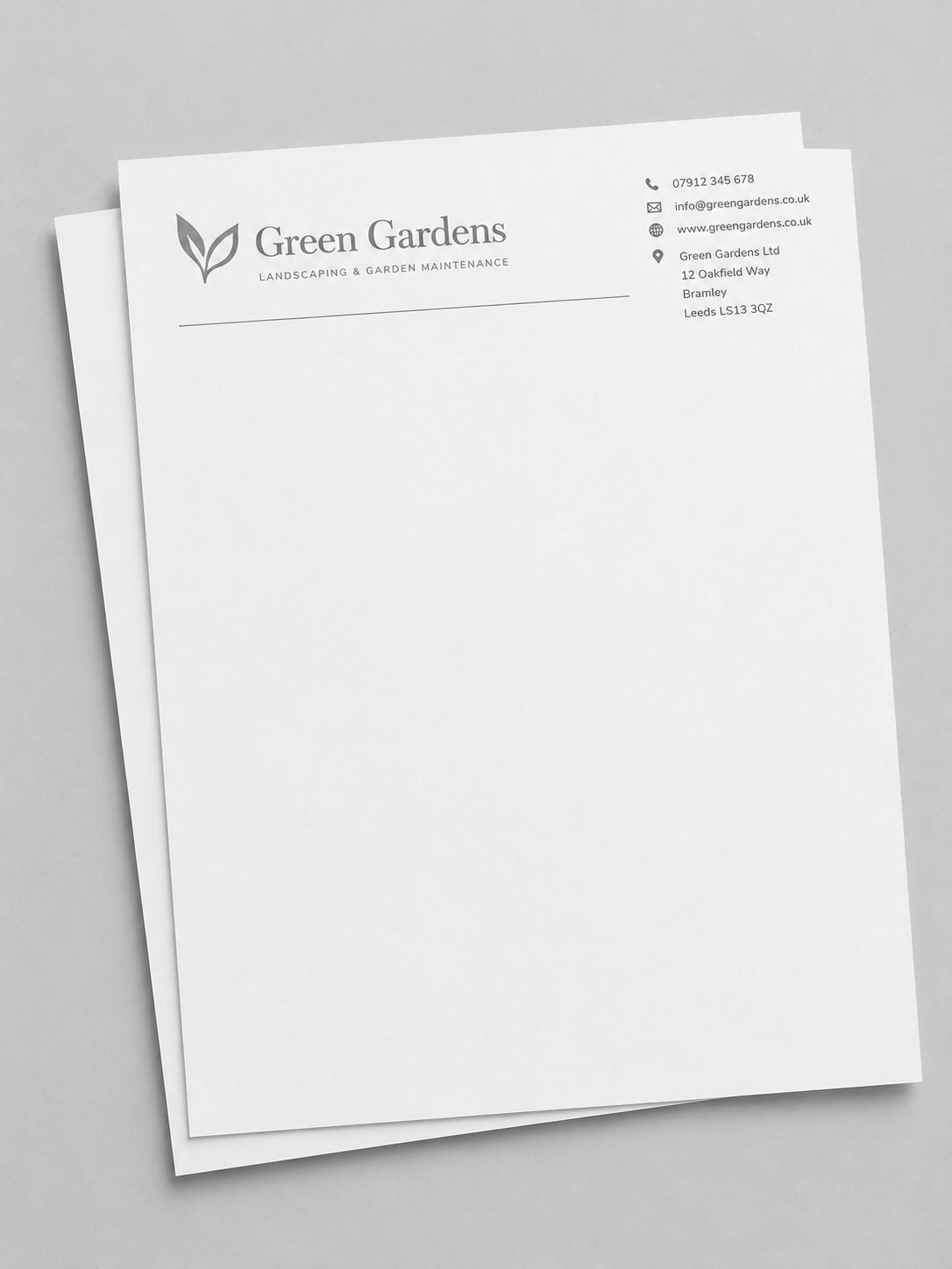 Letterhead Design design example for Trades & Services