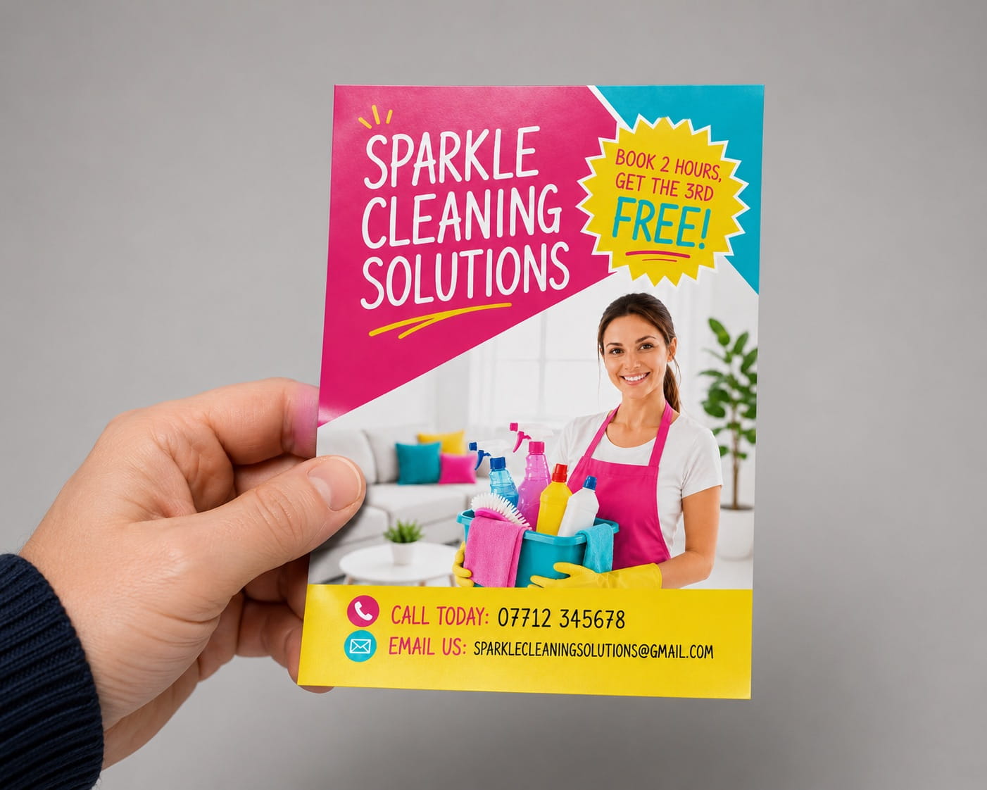 A6 flyer printing for cleaning service promotions