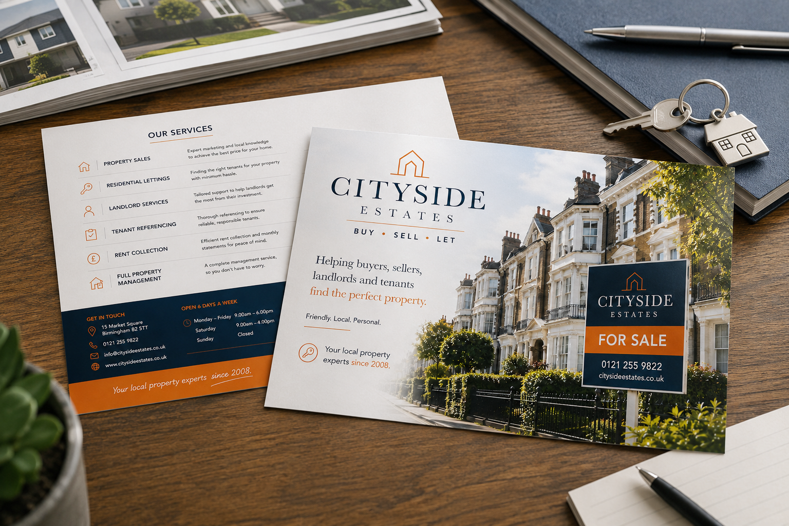 Estate agent leaflet and property marketing materials