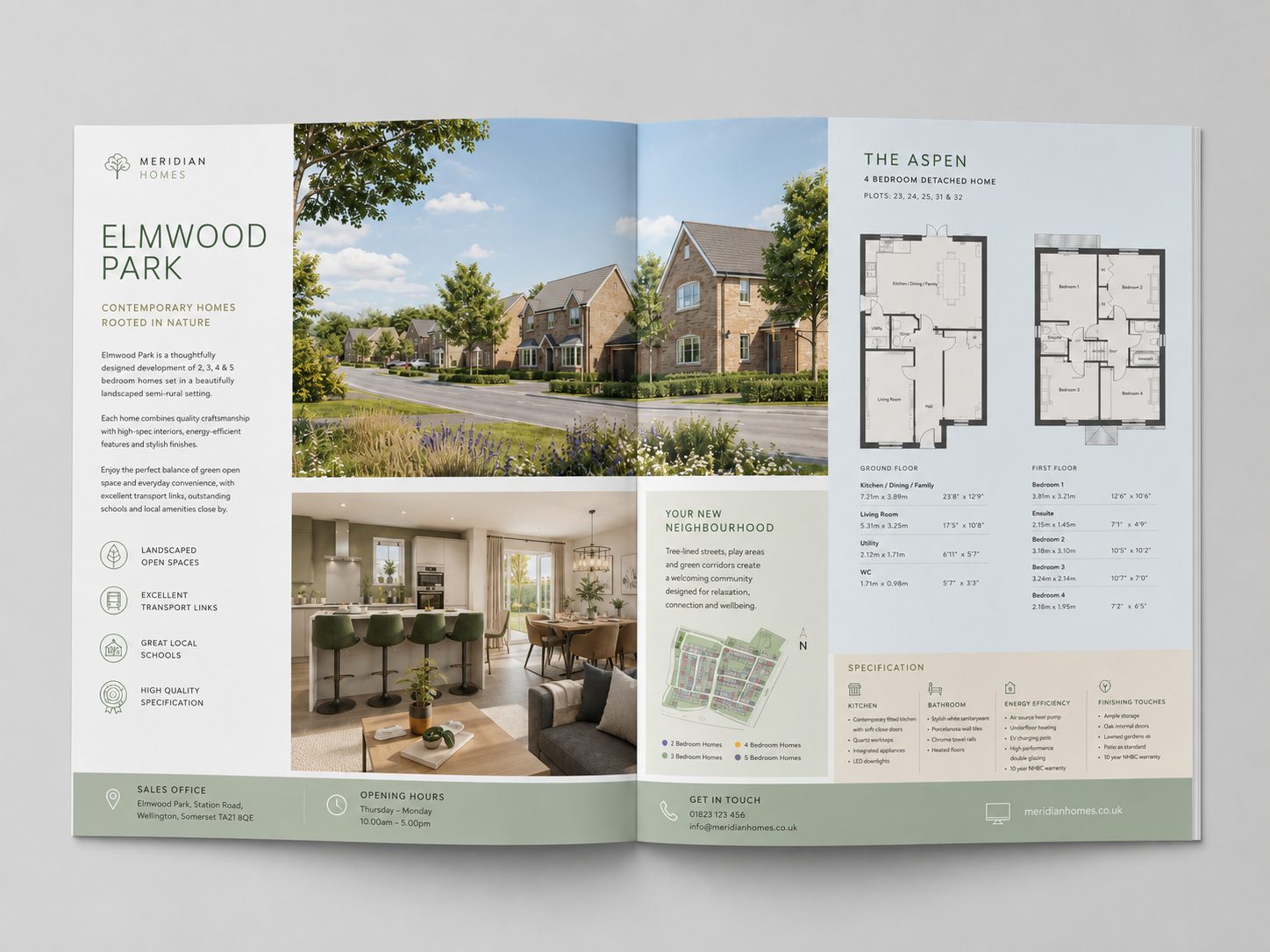 Brochure design example for property & finance — new homes development property brochure