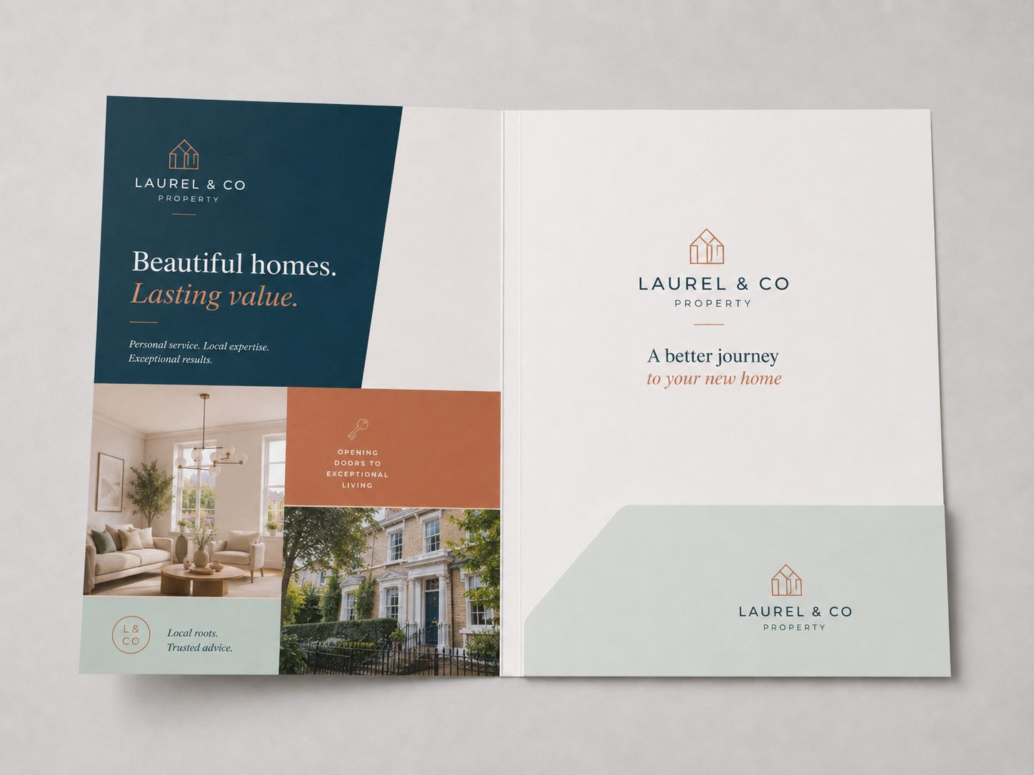 Presentation folder design example for property & finance — estate agent buyer's pack presentation folder